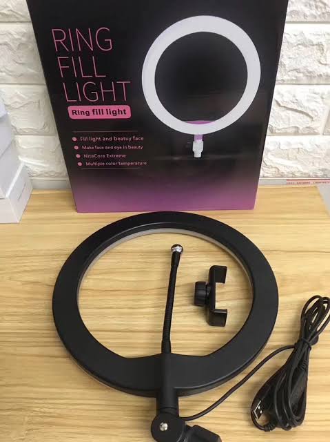 26cm Dimmable LED Ring Light with Mobile Holder | RGB Selfie Ring Light for Makeup, Live Streaming, YouTube & Photography (No Stand Included)