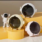 Astronaut Toothbrush Holder | Wall Mounted Bathroom Toothbrush Organizer | Cute Creative Toothbrush Cover & Storage Case | No-Drill Toothbrush Rack with Quick Drain Design