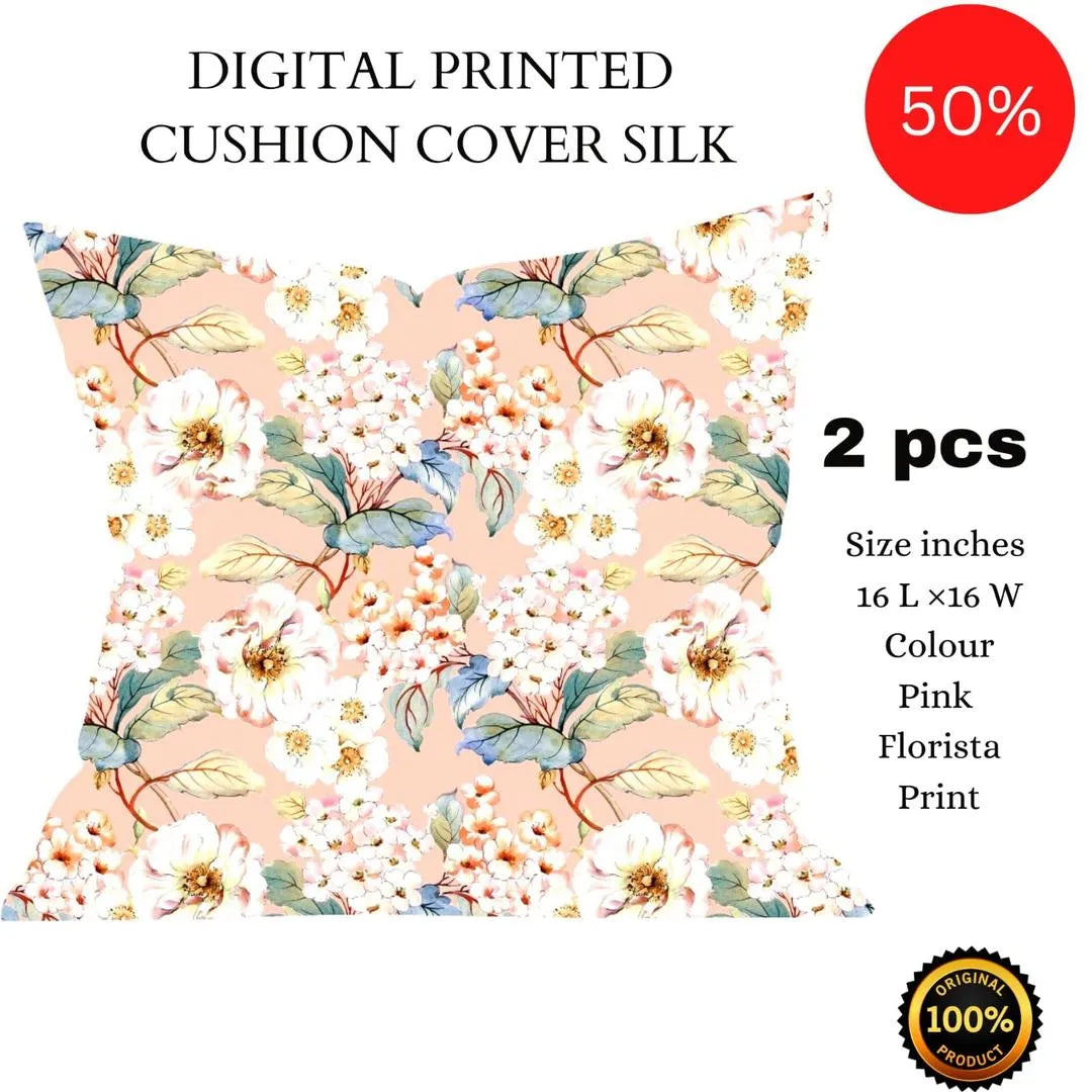 1 Pc Cotton Polyester Printed Cushion Cover Pack Of 2