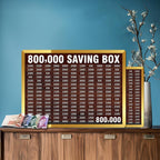 '-8 Lakh Money Saving Box – Wooden 800,000 Target Saving Box