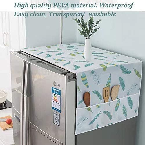 Imported Refrigerator Top Cover | Dustproof & Waterproof Fridge Top Cover with Storage Pockets | Decorative Anti-Dust Appliance Cover for Fridge, Washing Machine & Dryer (Random Design)