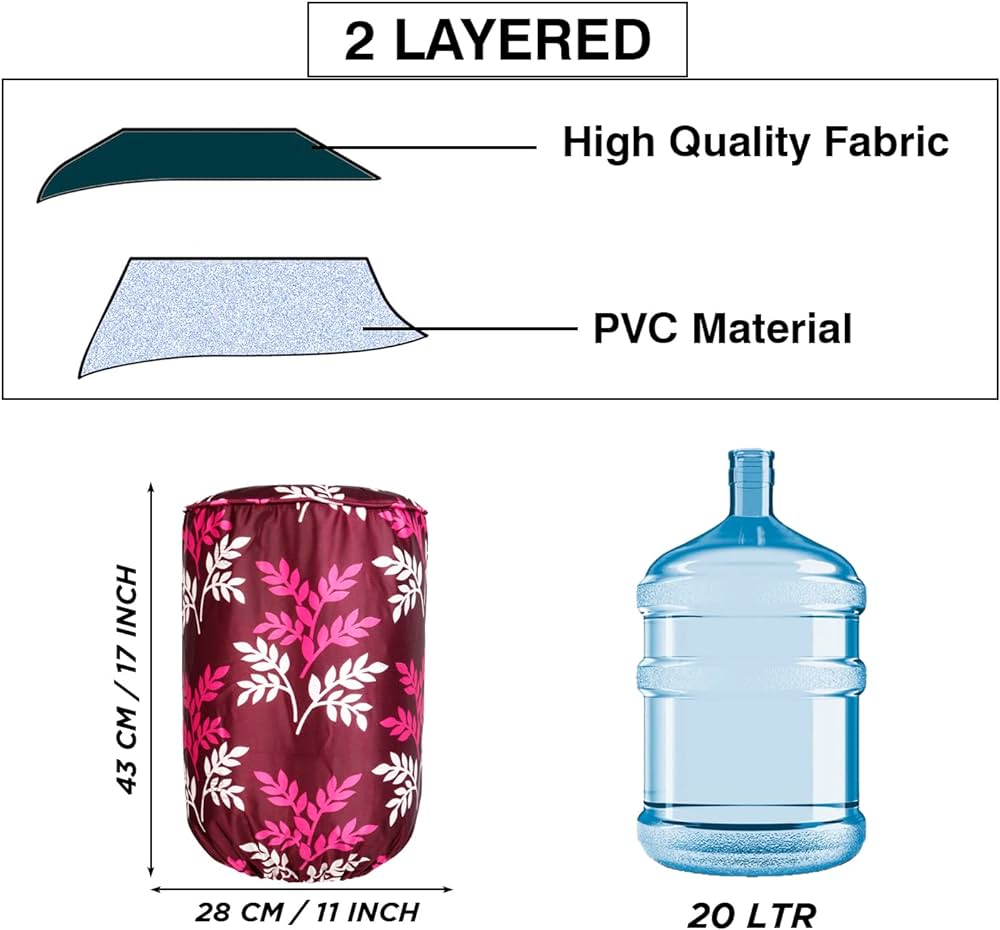 Water Dispenser Bottle Cover | Reusable Fabric Gallon Bottle Dustproof Protector Cloth | Decorative Printed Water Jug Cover for Home & Office | Random Colors and Designs