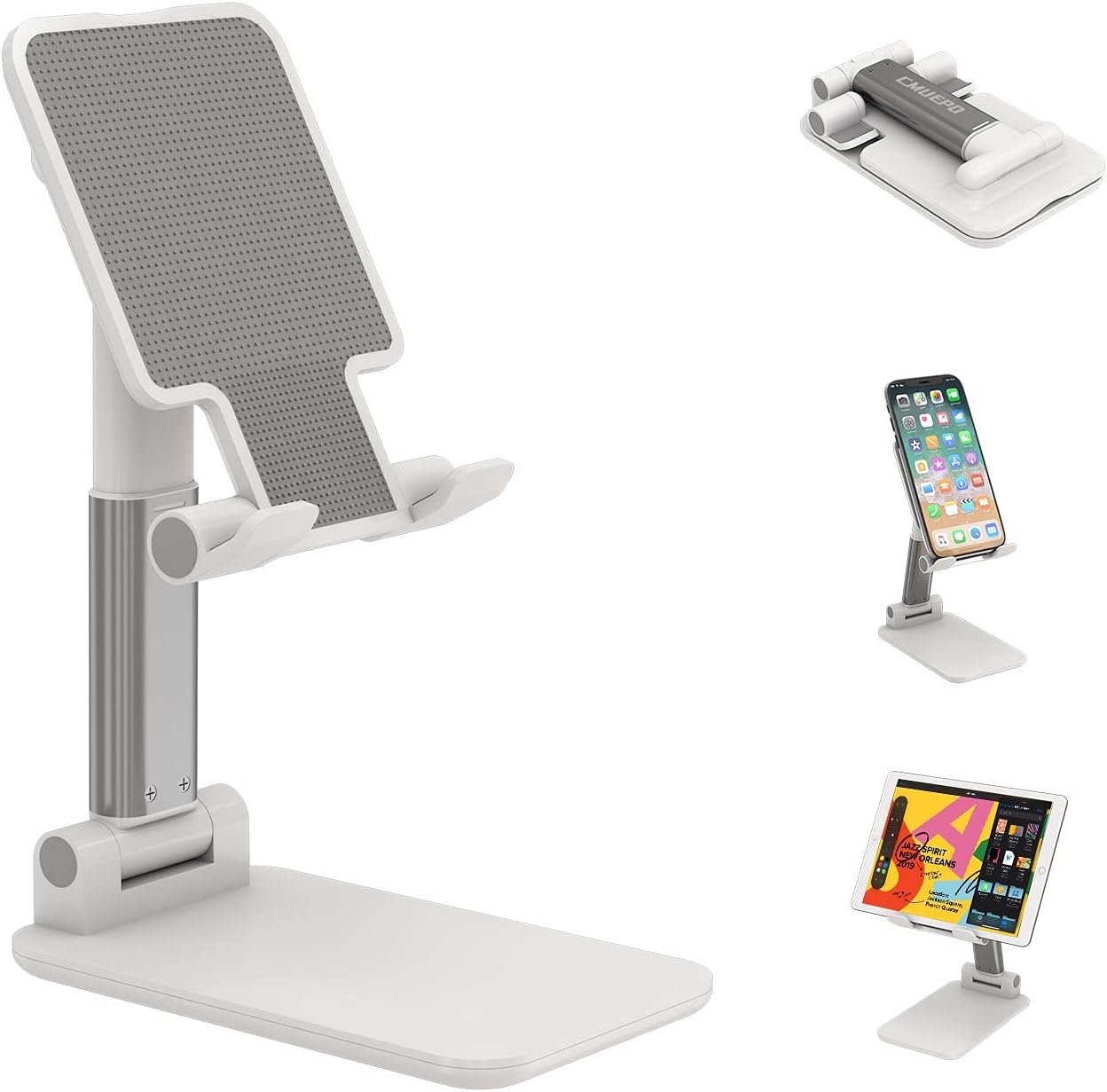 Adjustable Foldable Cell Phone Stand | Universal Desk Phone & Tablet Holder | Portable Angle & Height Adjustable Mobile Stand for Office, Home & Video Calls