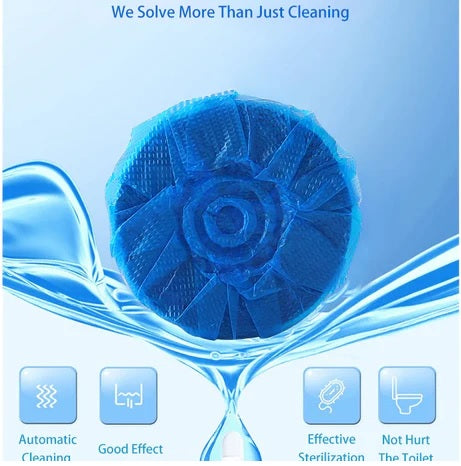 10 Pcs Automatic Toilet Bowl Cleaner Tablets | Powerful Blue Bubble Block Toilet Deodorizer & Stain Remover | Long-Lasting WC Cleaning Tablets for Fresh Fragrance & Hygienic Bathroom Maintenance