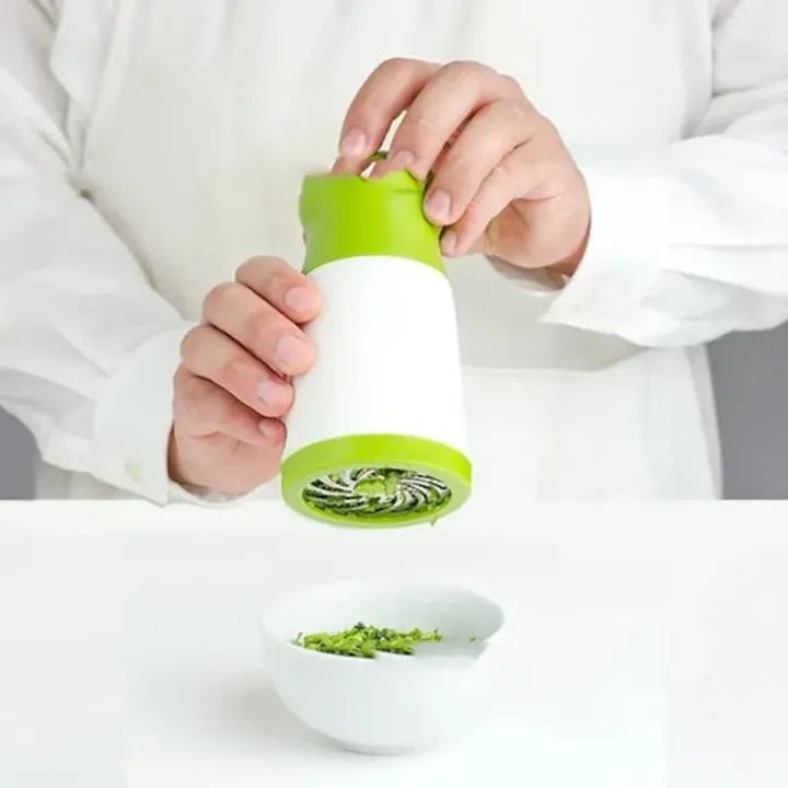 Manual Herbs Grinder | Stainless Steel Herb Chopper for Kitchen | Hand Vegetable & Leaf Cutter for Coriander, Mint, Parsley & Spices | Multifunction Kitchen Tool