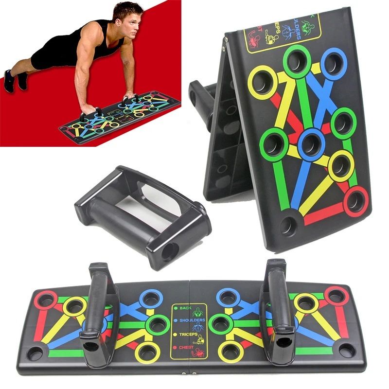 9-in-1 Push Up Board – Multi-Functional Fitness Push Up Trainer with Handles | Color-Coded Home Workout Board for Upper Body Training & Bodyweight Exercise