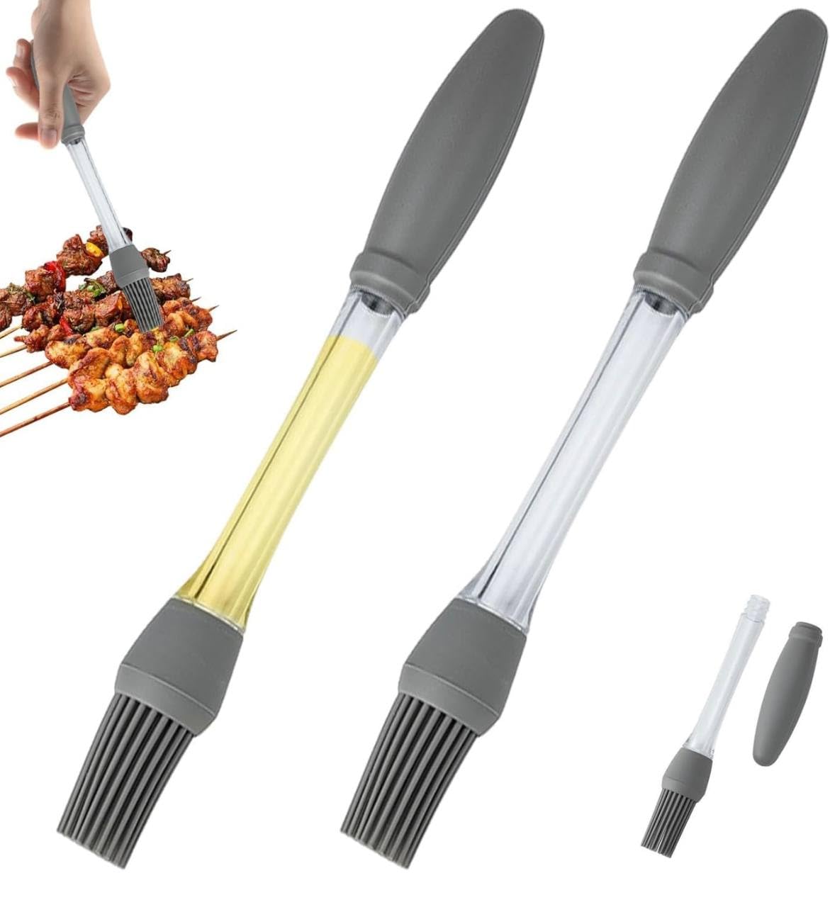 Push Oil Silicone Brush | High Temperature Resistant Silicone Oil Brush for Cooking | Non-Stick Grill Seasoning & Baking Basting Brush Kitchen Tool