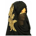 1 Pc Chiffon Embroidered Scarf