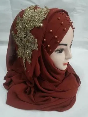 1 Pc Chiffon Embroidered Scarf