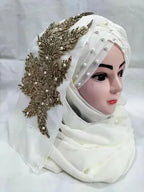 1 Pc Chiffon Embroidered Scarf