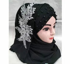 1 Pc Chiffon Embroidered Scarf