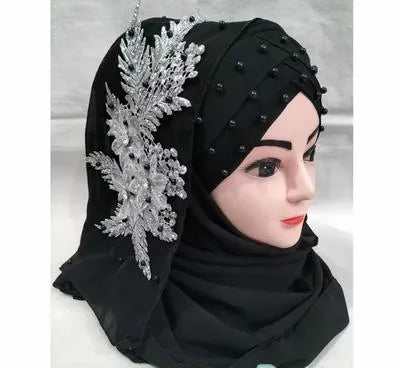 1 Pc Chiffon Embroidered Scarf