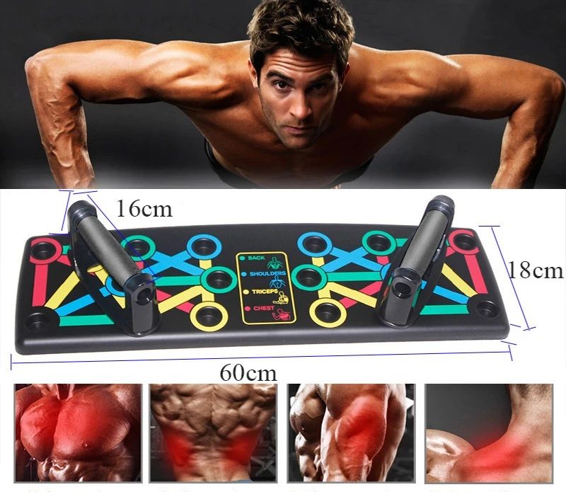 9-in-1 Push Up Board – Multi-Functional Fitness Push Up Trainer with Handles | Color-Coded Home Workout Board for Upper Body Training & Bodyweight Exercise
