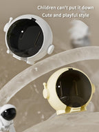 Astronaut Toothbrush Holder | Wall Mounted Bathroom Toothbrush Organizer | Cute Creative Toothbrush Cover & Storage Case | No-Drill Toothbrush Rack with Quick Drain Design