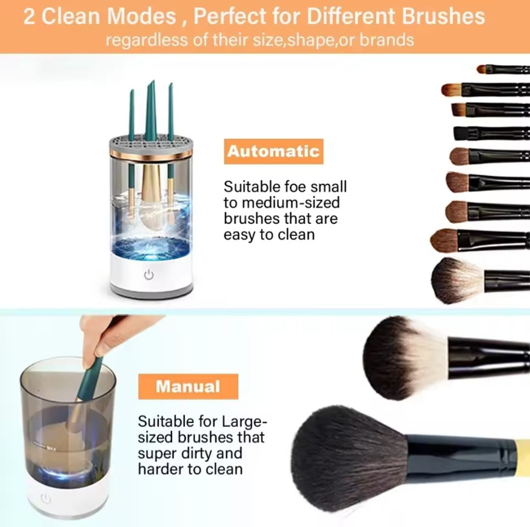 Electric Makeup Brush Cleaner – Automatic Cosmetic Brush Washing &amp; Drying Machine | Portable USB Beauty Brush Cleaner for All Brush Sizes