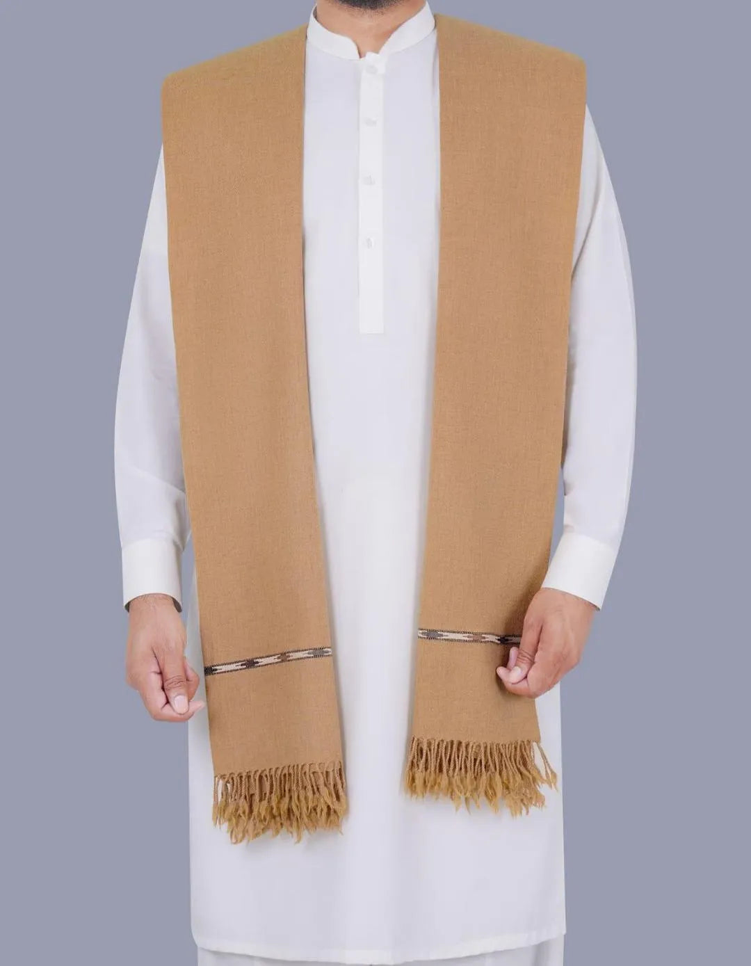 1 Pc Men's Wool Plain Shawl