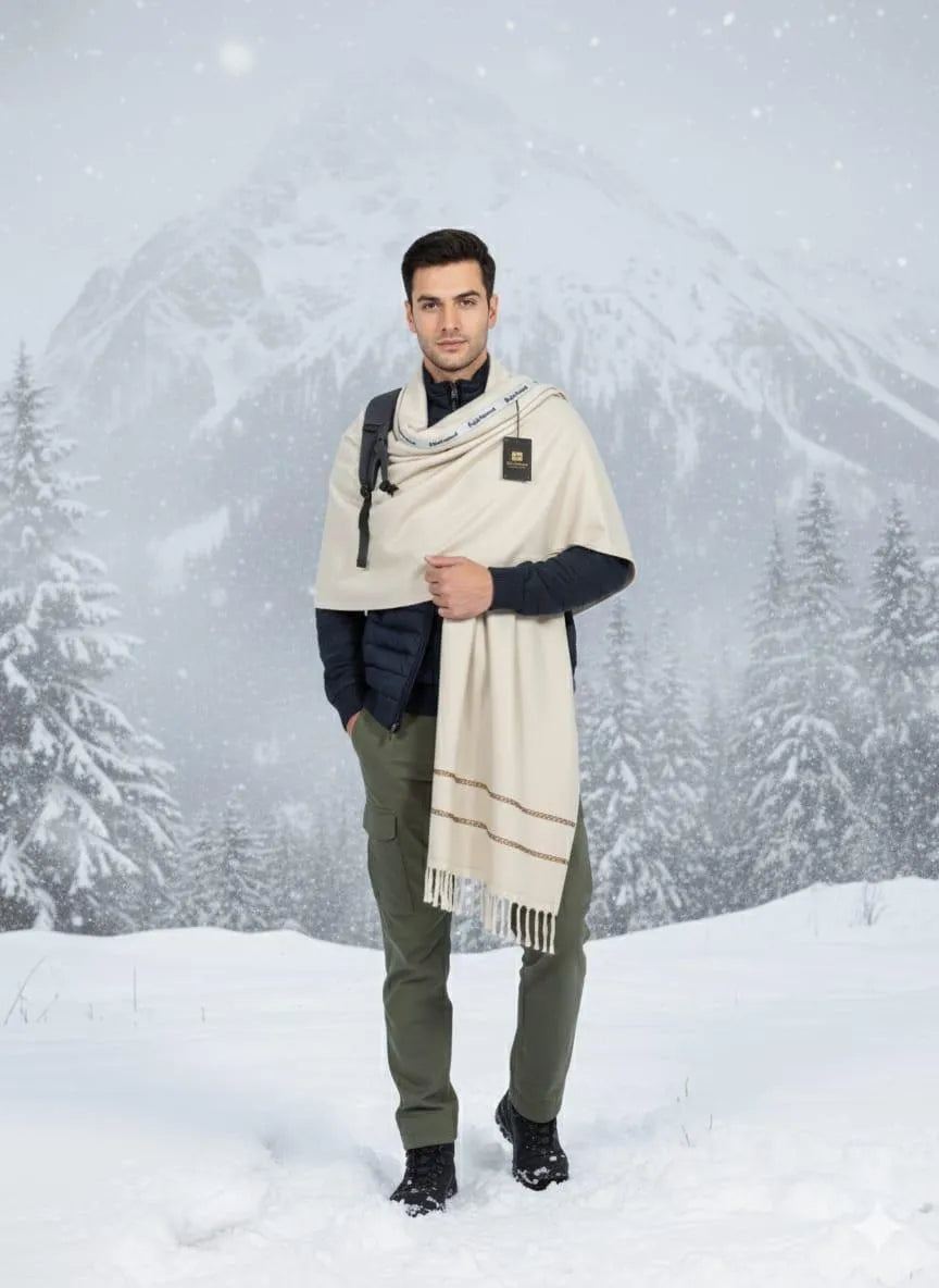 1 Pc Men's Wool Plain Shawl