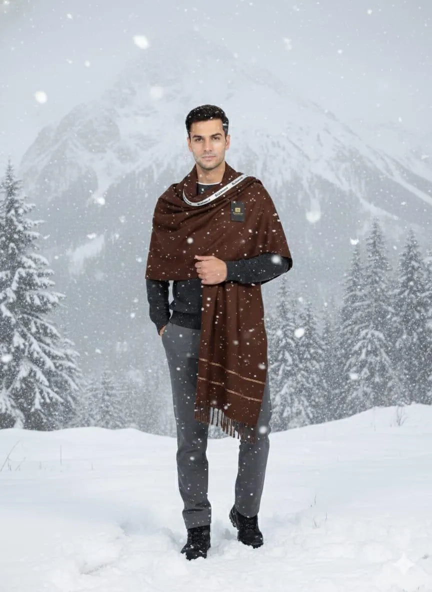 1 Pc Men's Wool Plain Shawl