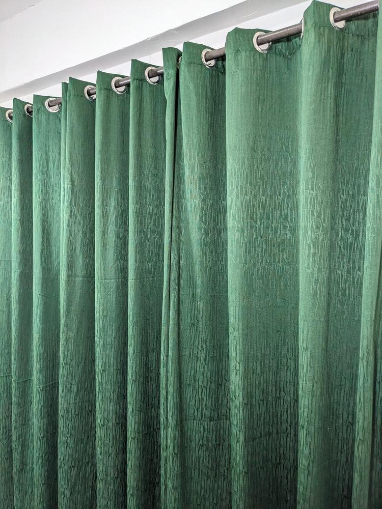 1 Pc Self Jacquard Textured Curtain