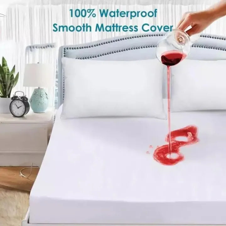 Waterproof Mattress Protector King Size (6 x 6.5 Feet) | Fitted Bed Sheet Style Mattress Cover | Soft Cotton Waterproof Bed Cover for Double Bed | Washable Mattress Protector Against Spills & Dust