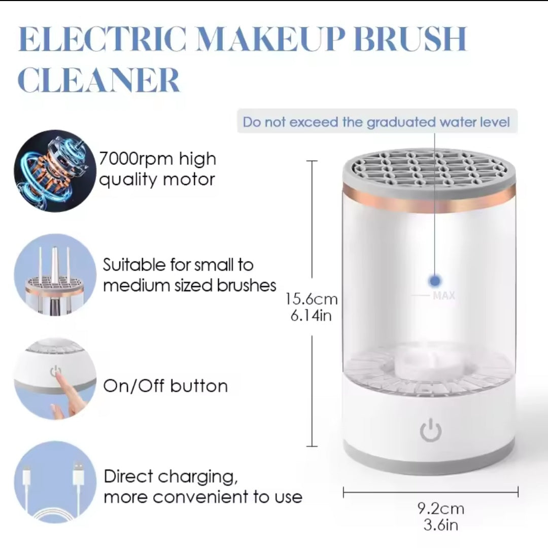 Electric Makeup Brush Cleaner – Automatic Cosmetic Brush Washing &amp; Drying Machine | Portable USB Beauty Brush Cleaner for All Brush Sizes