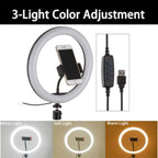 26cm Dimmable LED Ring Light with Mobile Holder | RGB Selfie Ring Light for Makeup, Live Streaming, YouTube & Photography (No Stand Included)