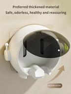 Astronaut Toothbrush Holder | Wall Mounted Bathroom Toothbrush Organizer | Cute Creative Toothbrush Cover & Storage Case | No-Drill Toothbrush Rack with Quick Drain Design