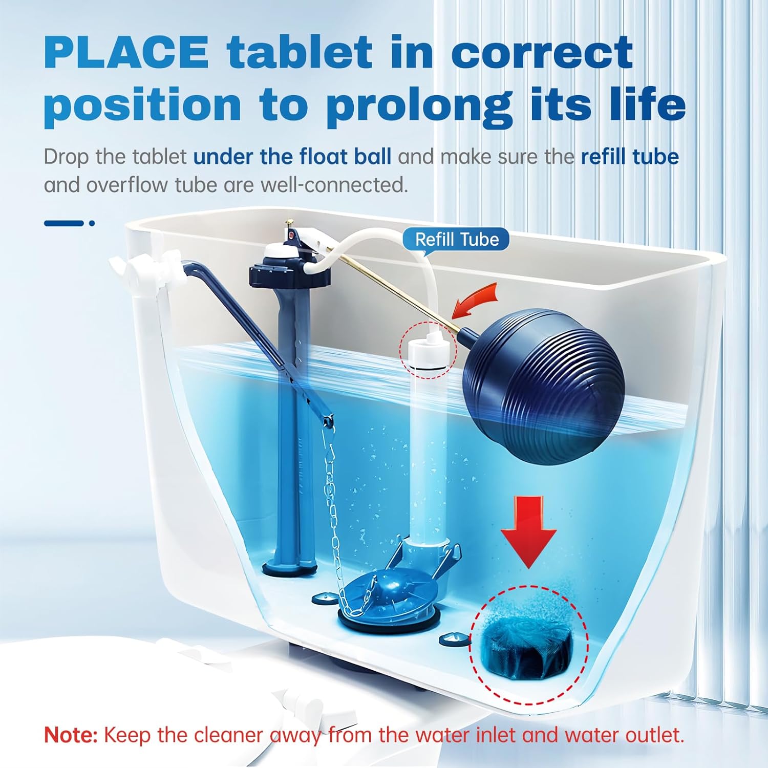 10 Pcs Automatic Toilet Bowl Cleaner Tablets | Powerful Blue Bubble Block Toilet Deodorizer & Stain Remover | Long-Lasting WC Cleaning Tablets for Fresh Fragrance & Hygienic Bathroom Maintenance