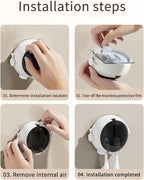 Astronaut Toothbrush Holder | Wall Mounted Bathroom Toothbrush Organizer | Cute Creative Toothbrush Cover & Storage Case | No-Drill Toothbrush Rack with Quick Drain Design