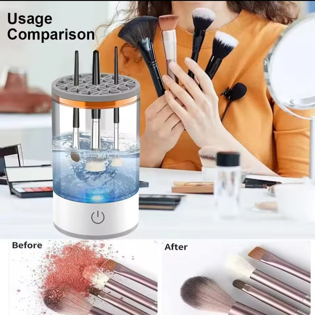 Electric Makeup Brush Cleaner – Automatic Cosmetic Brush Washing &amp; Drying Machine | Portable USB Beauty Brush Cleaner for All Brush Sizes