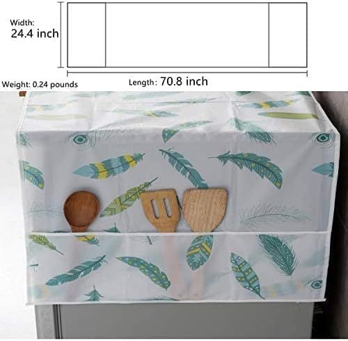 Imported Refrigerator Top Cover | Dustproof & Waterproof Fridge Top Cover with Storage Pockets | Decorative Anti-Dust Appliance Cover for Fridge, Washing Machine & Dryer (Random Design)