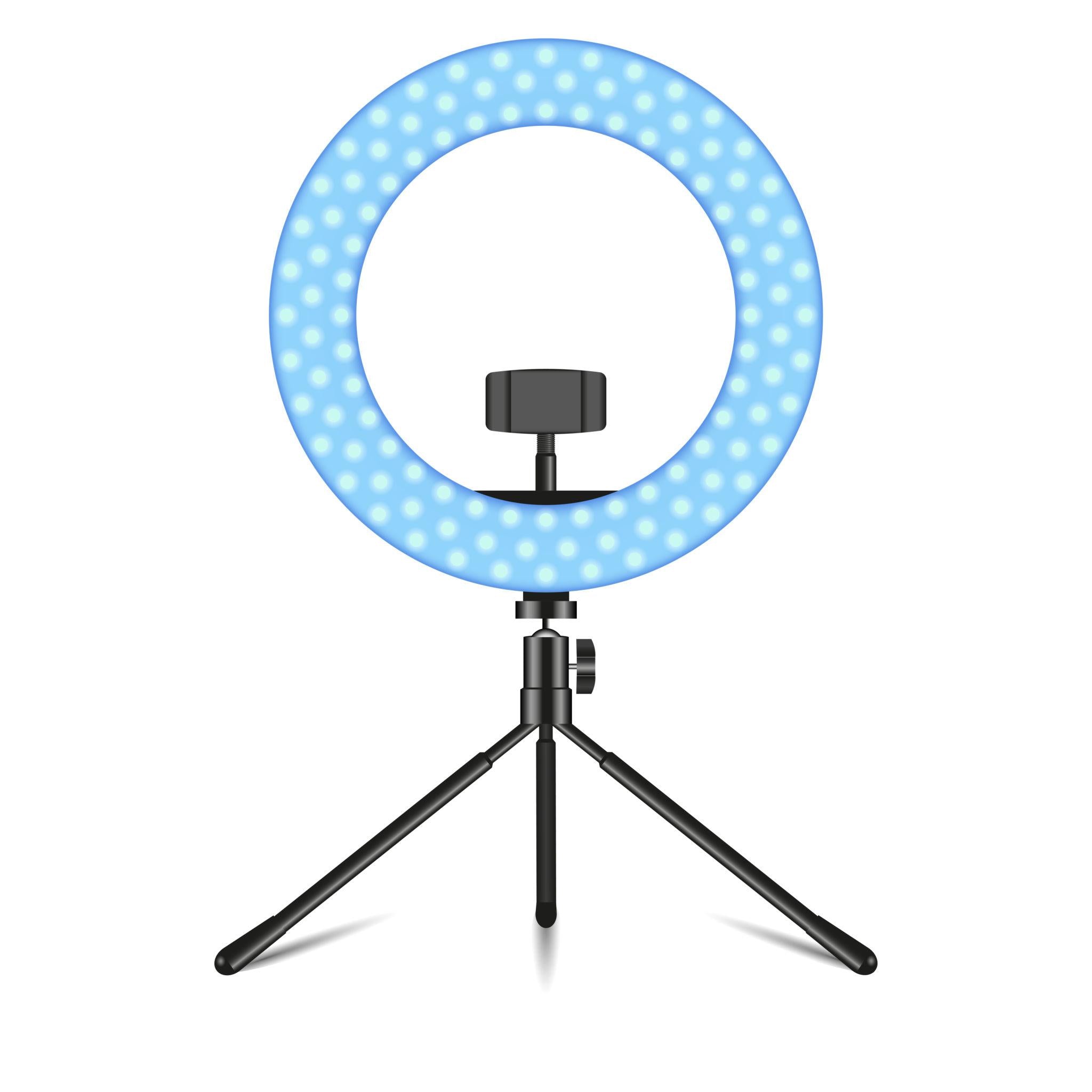 26cm Dimmable LED Ring Light with Mobile Holder | RGB Selfie Ring Light for Makeup, Live Streaming, YouTube & Photography (No Stand Included)