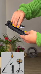 4 in 1 Wireless Selfie Stick Tripod with Remote | bluetooth selfie stick and tripod | Extendable, Foldable Phone Holder Stand for Android & iPhone | Portable Selfie Stick with Light Option for Travel, Vlogs & Photography