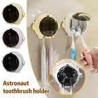 Astronaut Toothbrush Holder | Wall Mounted Bathroom Toothbrush Organizer | Cute Creative Toothbrush Cover & Storage Case | No-Drill Toothbrush Rack with Quick Drain Design