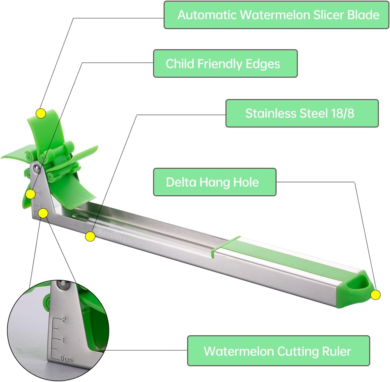 Stainless Steel Watermelon Cutter & Slicer | Quick Fruit Cutter Tool & Cube Maker | Easy Melon Knife for Kitchen, Salad & Fruit Serving