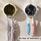 Astronaut Toothbrush Holder | Wall Mounted Bathroom Toothbrush Organizer | Cute Creative Toothbrush Cover & Storage Case | No-Drill Toothbrush Rack with Quick Drain Design