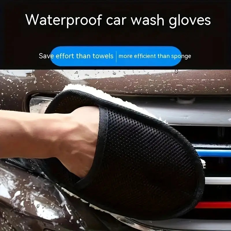 Super Soft Woolen Car Cleaning Glove | Scratch-Proof Wash Mitt for Car Glass & Body | Reusable Microfiber Auto Cleaning Mitt for Car Washing & Detailing in Pakistan