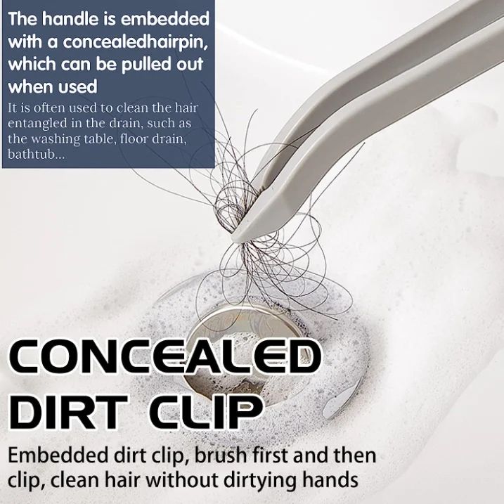 2-in-1 Floor Seam Cleaning Brush with Clip | Multi-Purpose V-Shape Grout Brush | Narrow Gap Cleaning Tool for Kitchen & Bathroom