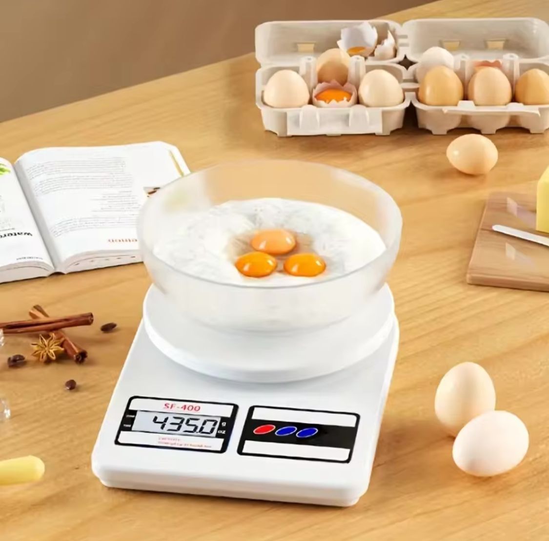 10kg Electronic Digital Kitchen Scale – Portable Food Measuring Scale for Cooking & Baking | Precision Gram Scale with Digital Display | Home & Shop Weighing Device (SF-400 Style)