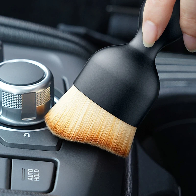 Car Interior Cleaning Brush | Soft Bristle Dashboard & Vent Detailing Brush | Car Dust Removal Brush for AC Air Outlet, Console & Dashboard | Portable Car Interior Dust Brush
