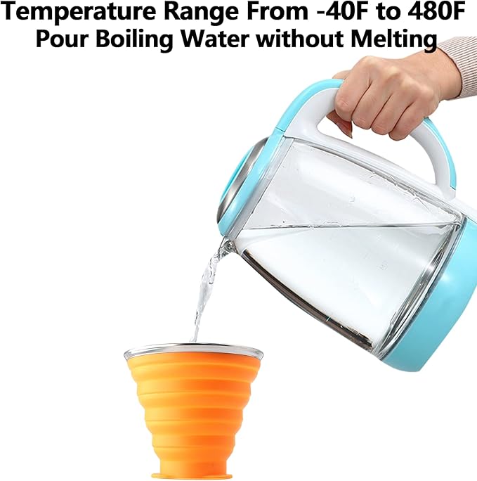 Silicone Foldable Cup 270ml | Portable Collapsible Travel Glass for Outdoor, Office & Home | Reusable Pocket-Size Drinking Cup for Camping, Hiking & Daily Use | Eco-Friendly Foldable Mug with Lid