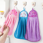 Soft Microfiber Hanging Hand Towels for Kitchen & Bathroom | Quick-Dry, Absorbent, Reusable Plush Hand Towels with Cute Designs