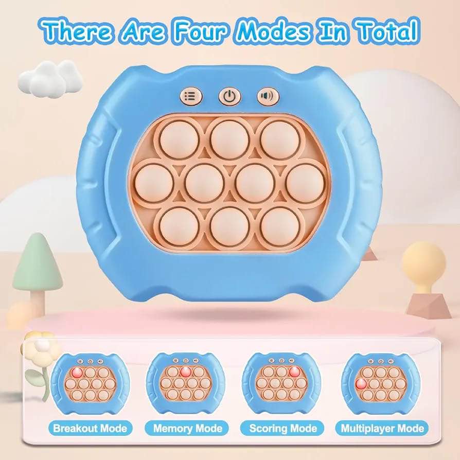 Quick Push Pop It Electronic Game | Light Up Bubble Pop Fidget Toy | Handheld Reaction & Speed Push Game for Kids & Adults