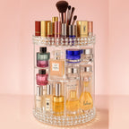 360° Rotating Makeup Organizer | Clear Acrylic Rotating Cosmetic Organizer | Multi-Tier Vanity Makeup Storage & Display Stand