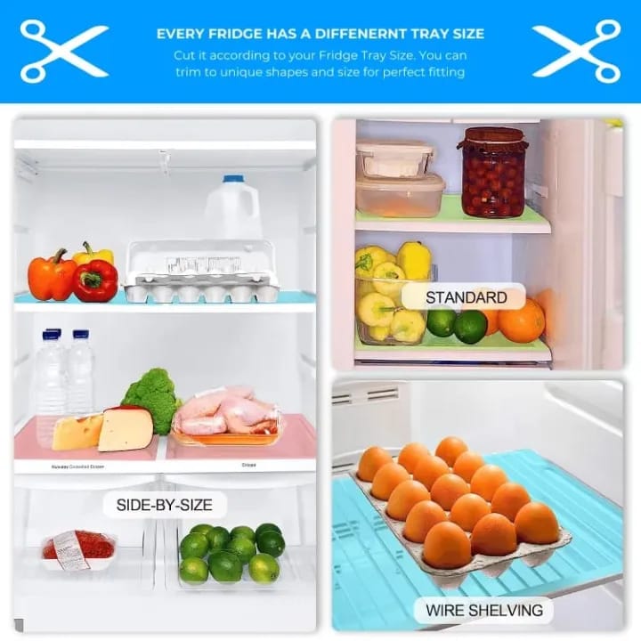 1 Pack Refrigerator Shelf Mat | Non-Slip Waterproof Fridge Liner Sheet | Washable Anti-Slip Refrigerator Protector Mat for Drawers, Cabinets & Food Storage