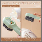 Multifunctional Cleaning Brush with Soap Dispenser | Long Handle Shoe & Dishwashing Brush with Liquid Tank | Refillable Scrub Brush for Bathroom, Kitchen & Household Use
