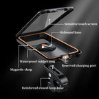 360° Motorcycle & Bike Phone Holder | Adjustable Handlebar Mount with Touch Screen Waterproof Case | Shockproof Mobile Bracket for Cycling, Scooter & Riding
