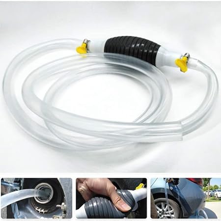 Manual Fuel Transfer Pump Kit | Portable Hand Siphon Pump for Oil, Petrol, Diesel & Water | High-Flow Rubber Bulb Liquid Transfer Hose Pump | Multi-Functional Fluid Extractor Tool