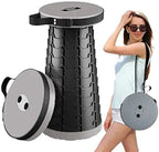 Portable Retractable Folding Stool | Adjustable Height Telescopic Collapsible Chair for Camping, Travel & Outdoor Use | Lightweight Compact Foldable Seat for Easy Carry Anywhere