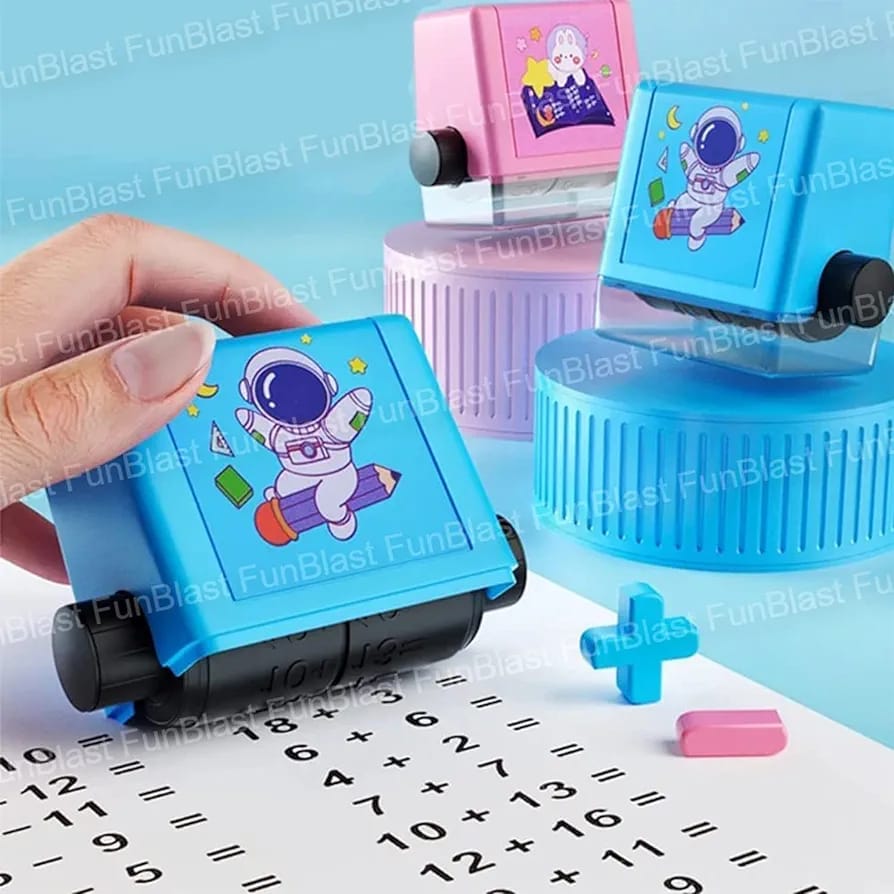 Math Roller Stamp for Students – Reusable Addition & Subtraction Teaching Stamp | Educational Number Practice Roller for Classroom & Home Learning